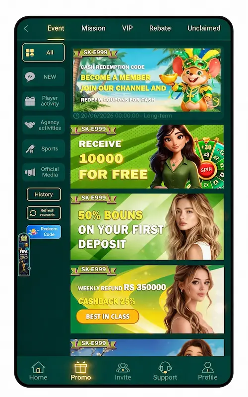 E999 Game bonuses and rewards